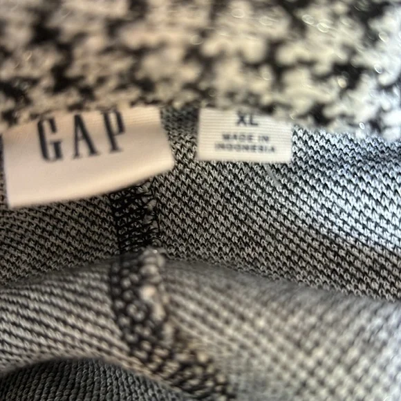 Gap Black White Silver Houndstooth Long Sleeve A-line Career Shift Dress Size XL - Picture 8 of 9